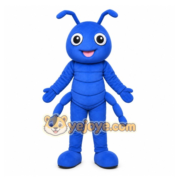 Blue Ant Mascot Costume with Custom Logo