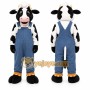 Black Cow Mascot Costume with Custom Logo