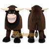 Brown Bull Mascot Costume with Custom Logo