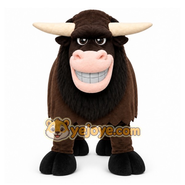 Brown Bull Mascot Costume with Custom Logo Brown Bull Mascot Costume with Custom Logo