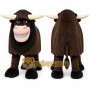 Brown Bull Mascot Costume with Custom Logo