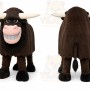 Brown Bull Mascot Costume with Custom Logo