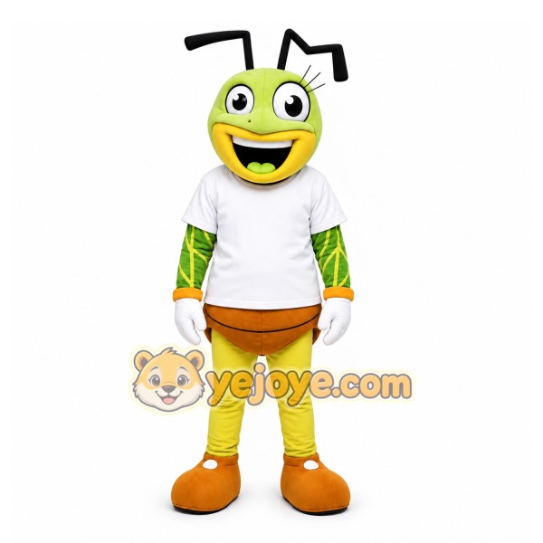 Green Insect Mascot Costume with Custom Logo Green Insect Mascot Costume with Custom Logo