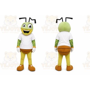 Green Insect Mascot Costume with Custom Logo