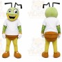 Green Insect Mascot Costume with Custom Logo