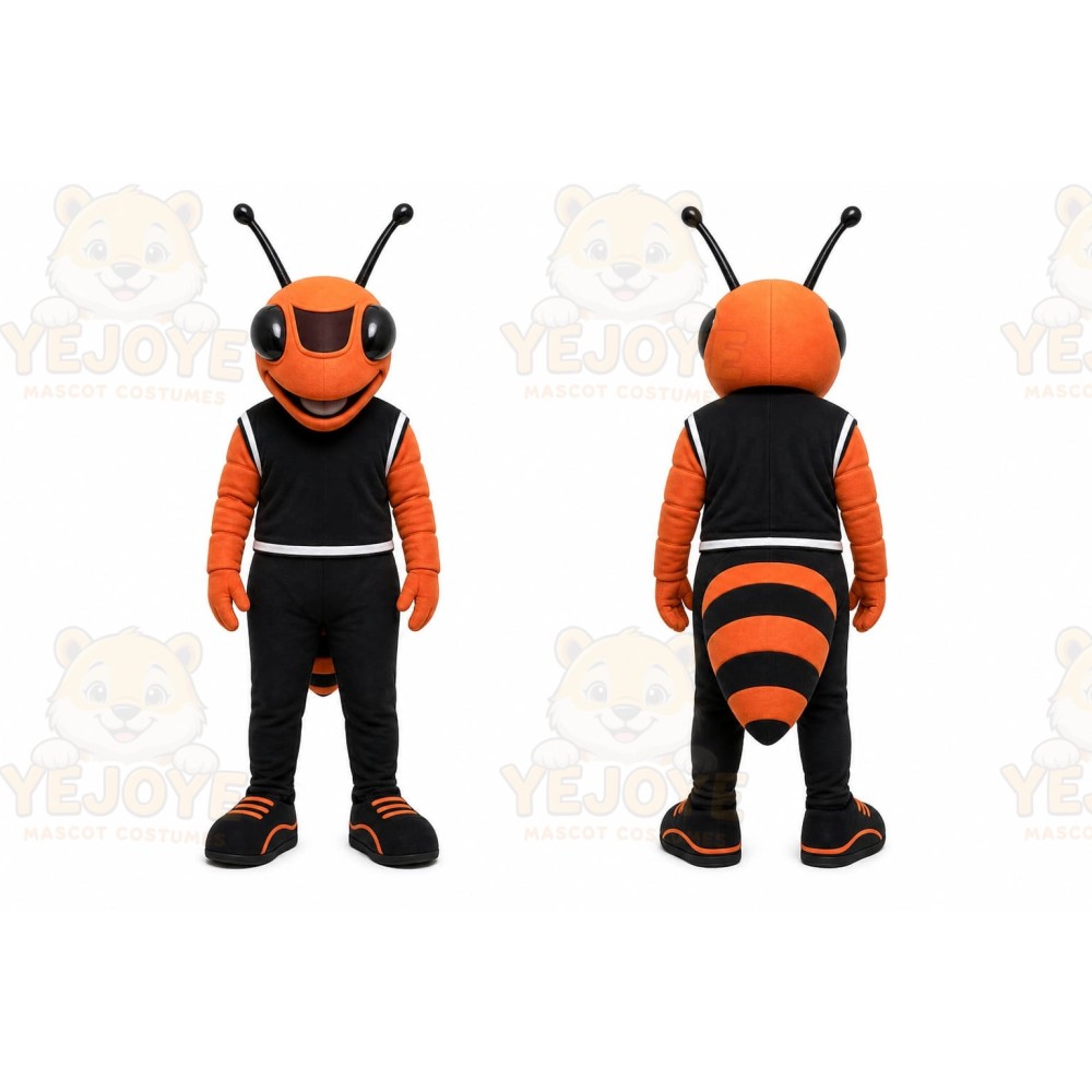 Orange Insect Mascot Costume with Custom Logo