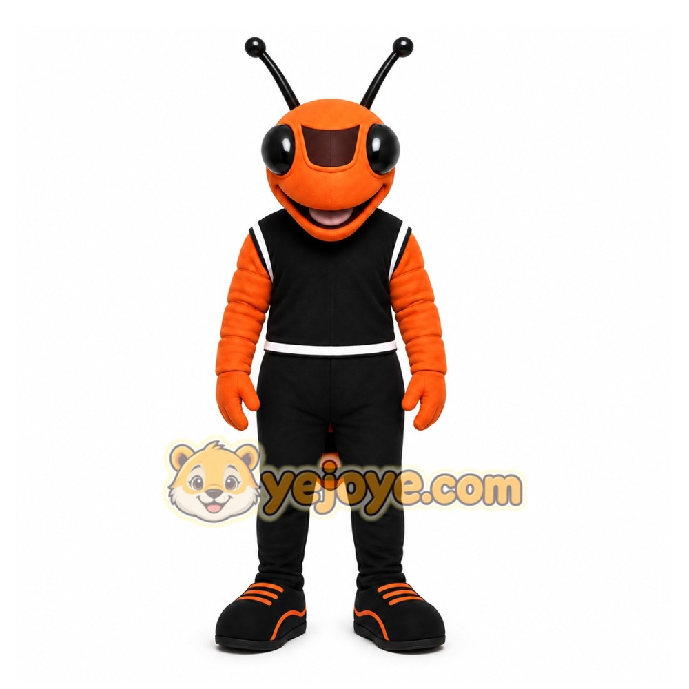 Orange Insect Mascot Costume with Custom Logo Orange Insect Mascot Costume with Custom Logo