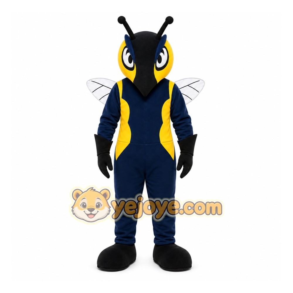 Yellow Bee Mascot Costume with Custom Logo