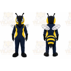 Yellow Bee Mascot Costume with Custom Logo
