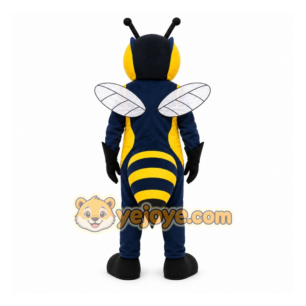 Yellow Bee Mascot Costume with Custom Logo