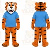 Orange Tiger Mascot Costume with Custom Logo