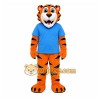 Orange Tiger Mascot Costume with Custom Logo Orange Tiger Mascot Costume with Custom Logo