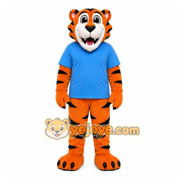 Orange Tiger Mascot Costume with Custom Logo Orange Tiger Mascot Costume with Custom Logo