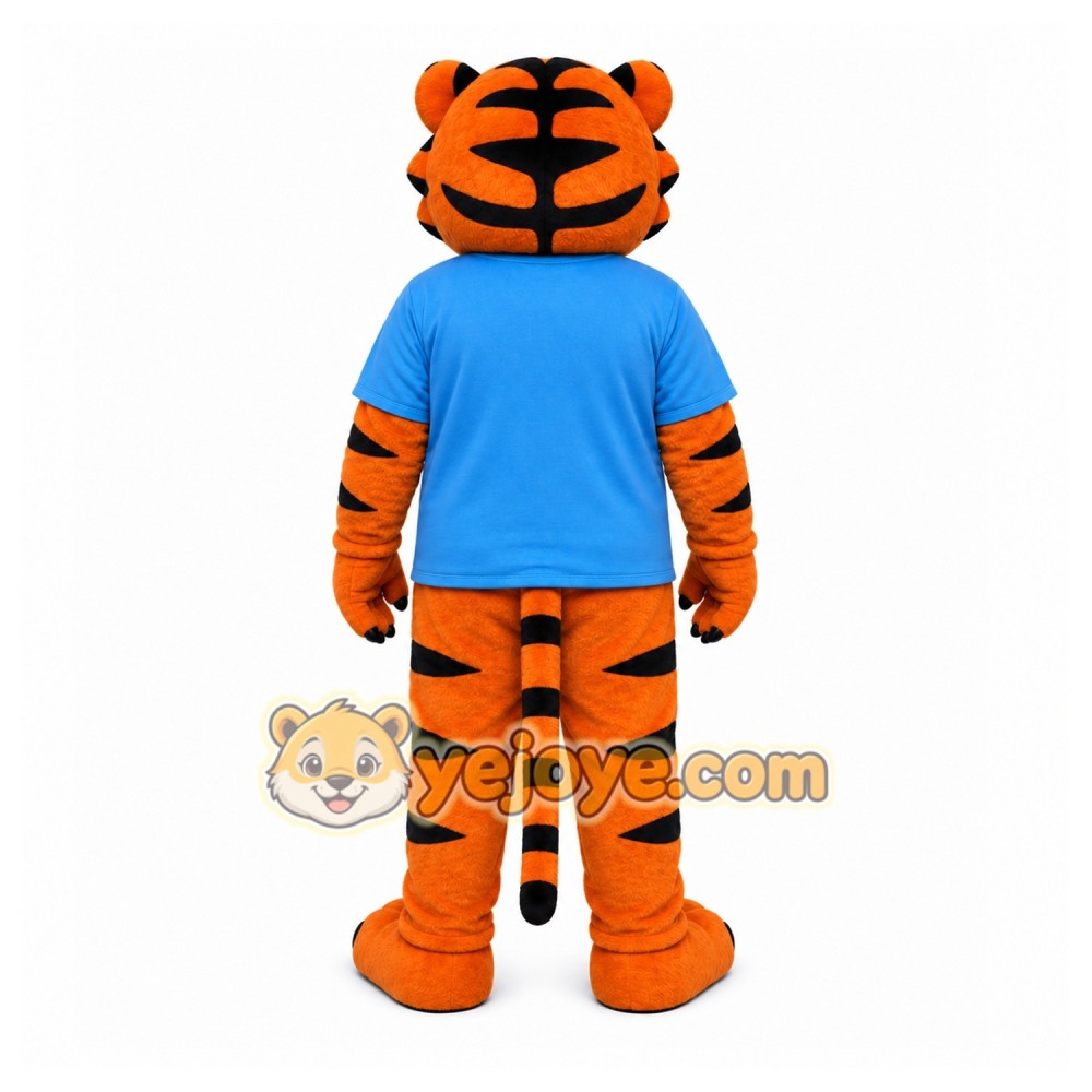 Orange Tiger Mascot Costume with Custom Logo Orange Tiger Mascot Costume with Custom Logo