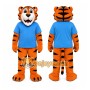 Orange Tiger Mascot Costume with Custom Logo