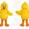 Yellow Bird Mascot Costume with Custom Logo