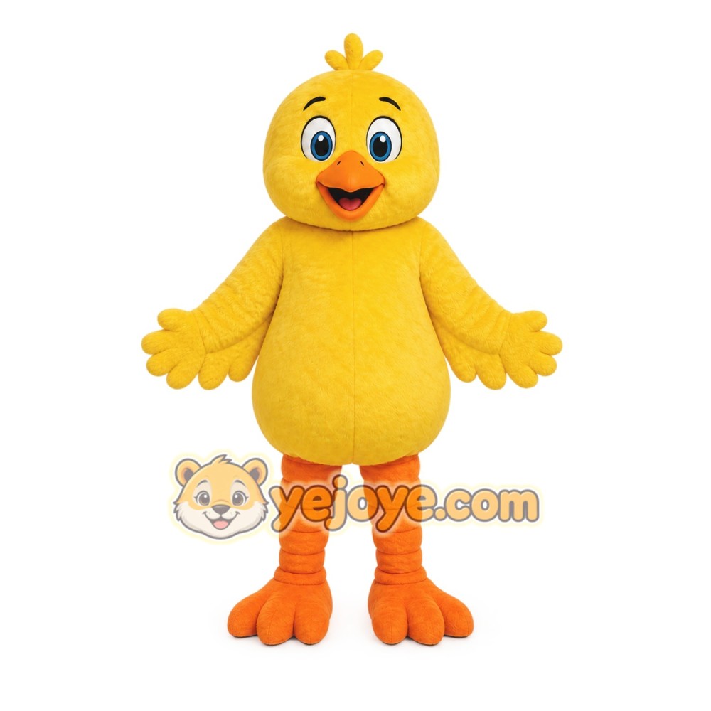 Yellow Bird Mascot Costume with Custom Logo Yellow Bird Mascot Costume with Custom Logo