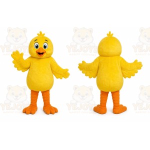 Yellow Bird Mascot Costume with Custom Logo