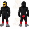 Black Bird Mascot Costume with Custom Logo
