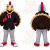 Brown Turkey Mascot Costume with Custom Logo