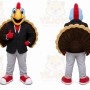 Brown Turkey Mascot Costume with Custom Logo