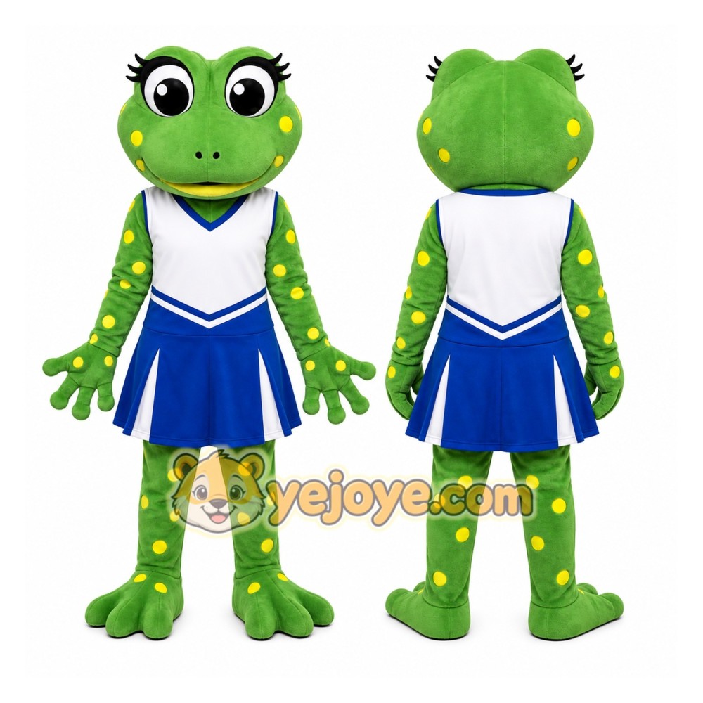 Green Frog Mascot Costume with Custom Logo Green Frog Mascot Costume with Custom Logo