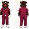 Brown Bear Mascot Costume with Custom Logo