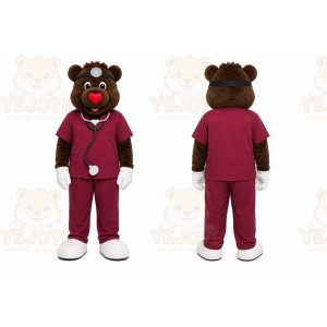 Brown Bear Mascot Costume with Custom Logo