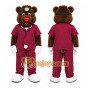 Brown Bear Mascot Costume with Custom Logo