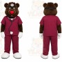 Brown Bear Mascot Costume with Custom Logo