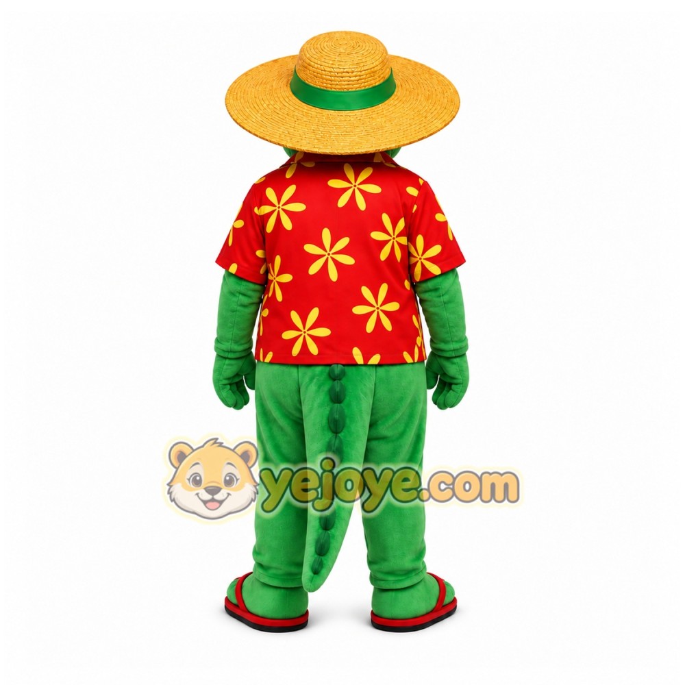Green Alligator Mascot Costume with Custom Logo Green Alligator Mascot Costume with Custom Logo