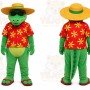 Green Alligator Mascot Costume with Custom Logo