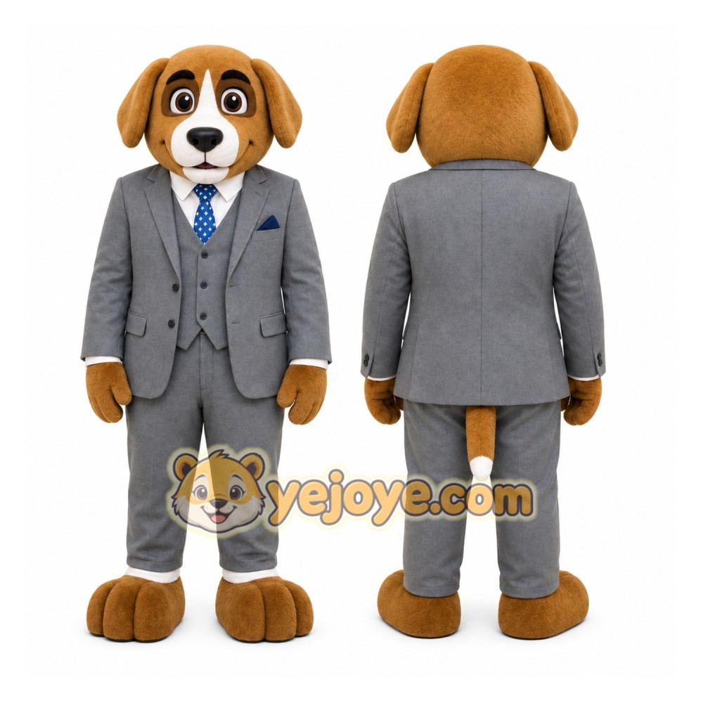 Brown Dog Mascot Costume with Custom Logo Brown Dog Mascot Costume with Custom Logo