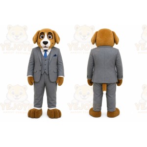 Brown Dog Mascot Costume with Custom Logo