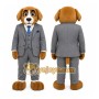 Brown Dog Mascot Costume with Custom Logo