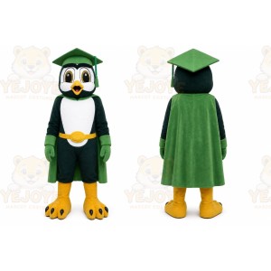 Black Penguin Mascot Costume with Custom Logo