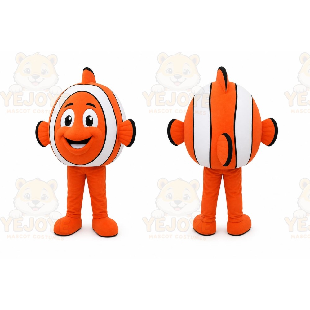 Orange Fish Mascot Costume with Custom Logo