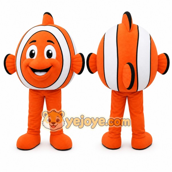 Orange Fish Mascot Costume with Custom Logo