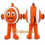 Orange Fish Mascot Costume with Custom Logo