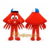 Red Crab Mascot Costume with Custom Logo