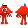 Red Crab Mascot Costume with Custom Logo