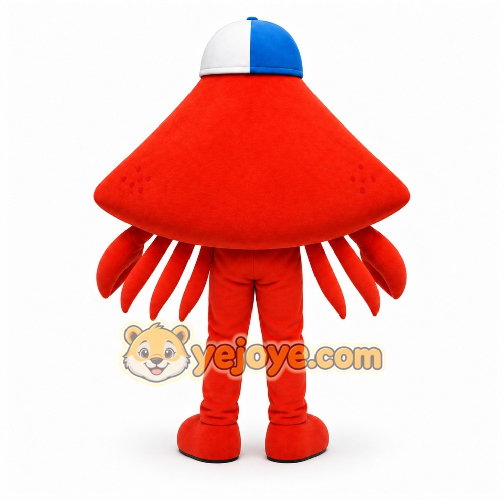 Red Crab Mascot Costume with Custom Logo