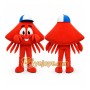 Red Crab Mascot Costume with Custom Logo