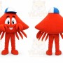 Red Crab Mascot Costume with Custom Logo