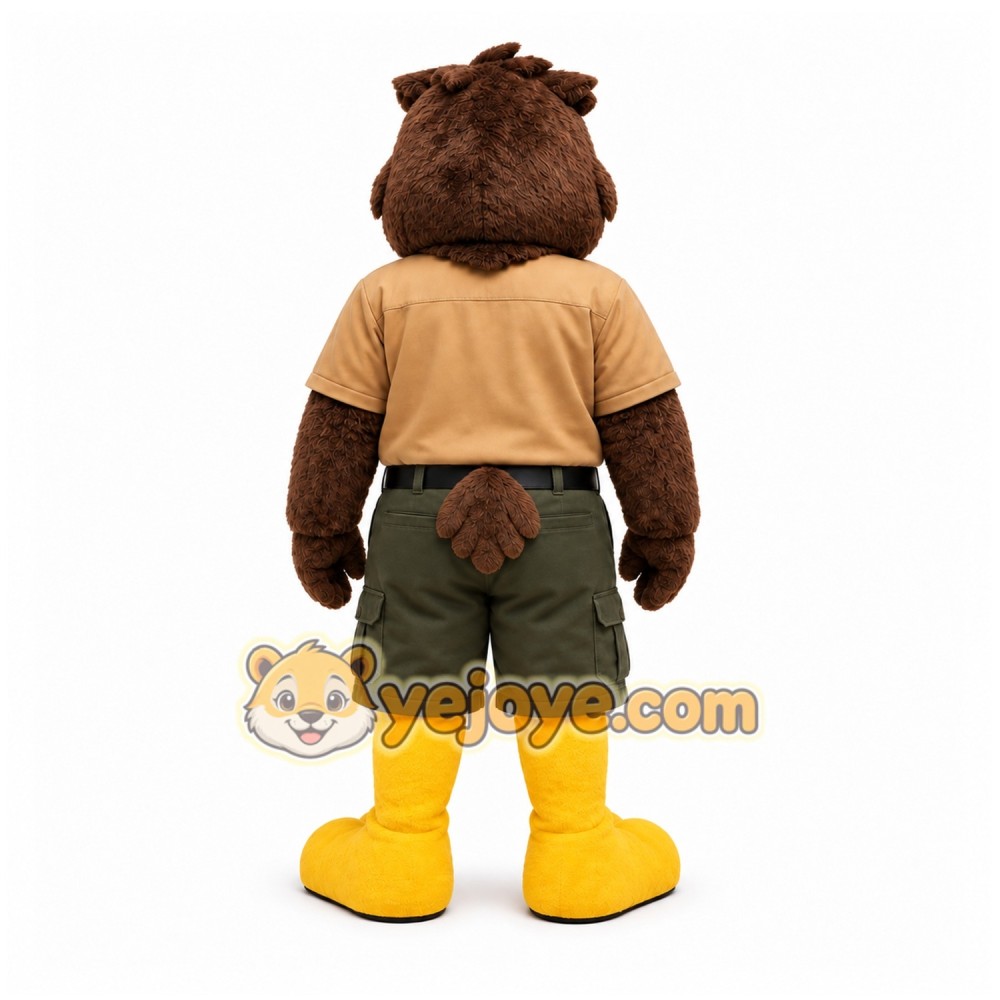 Brown Owl Mascot Costume with Custom Logo