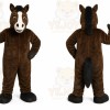 Brown Horse Mascot Costume with Custom Logo