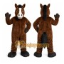 Brown Horse Mascot Costume with Custom Logo