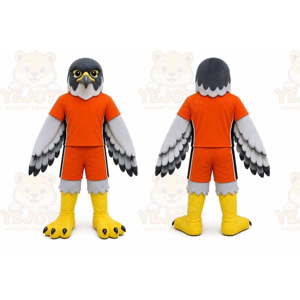 Orange Bird Mascot Costume with Custom Logo
