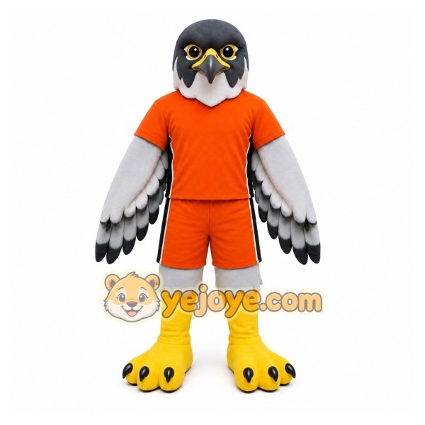 Orange Bird Mascot Costume with Custom Logo