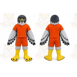 Orange Bird Mascot Costume with Custom Logo